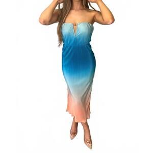 NEW LENA california dreams dress in blue/peach